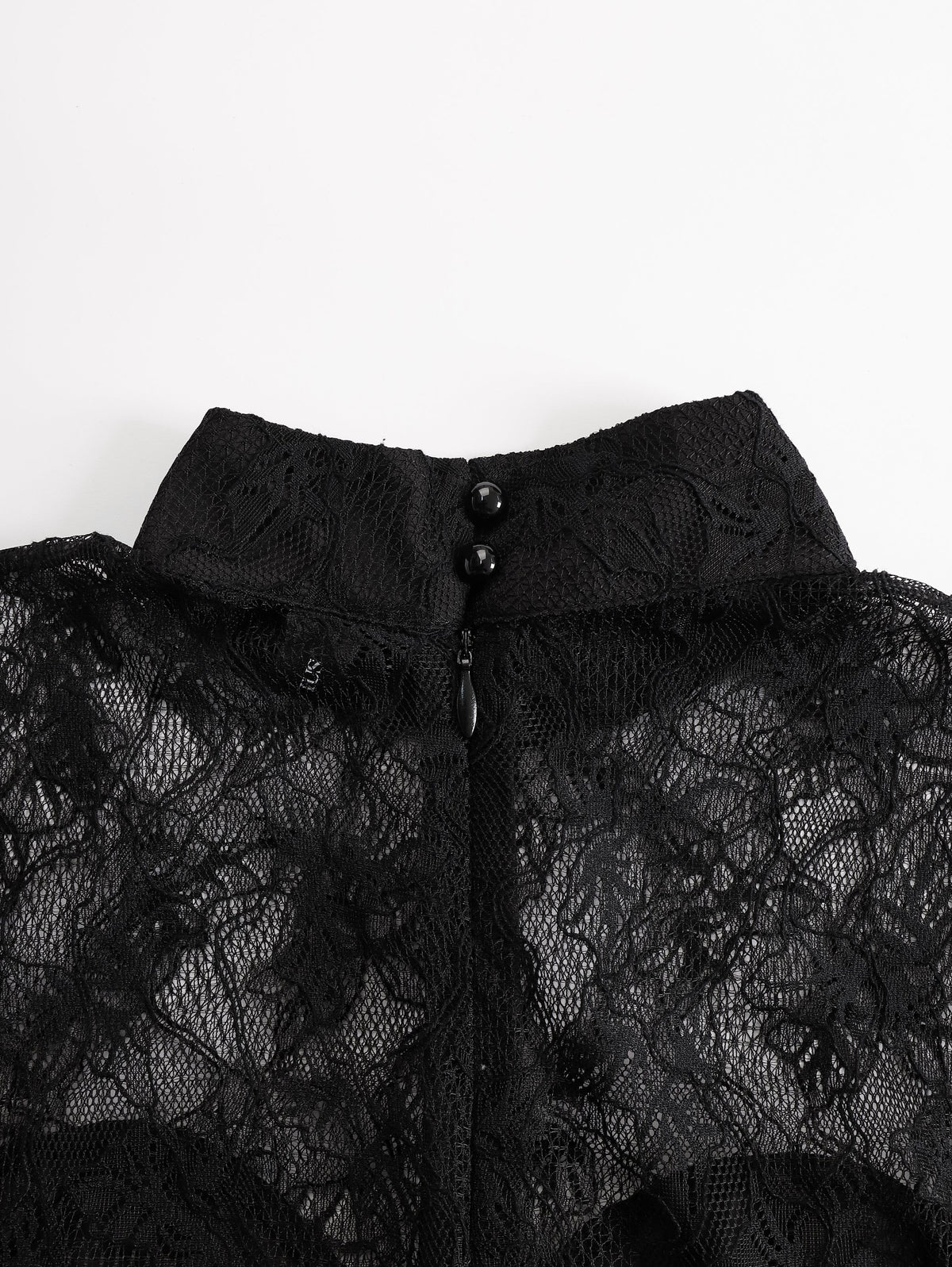 Black Lace Illusion Bodice Wide-Leg Evening Jumpsuit